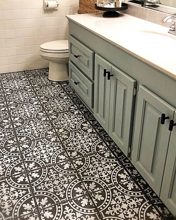 painted tile floor 